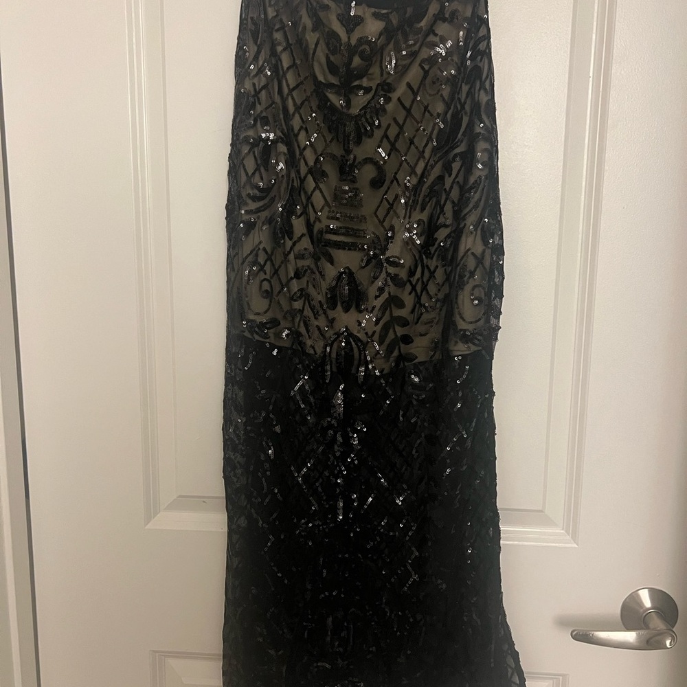Lulus stunning impression black sequin two piece midi dress (only worn once) - Picture 4 of 5